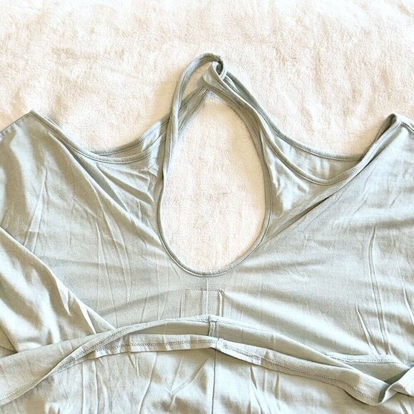 Chaser Casual Oversized Light Blue Strappy Cold Shoulder Long Sleeve Top - Mediu - Picture 4 of 4